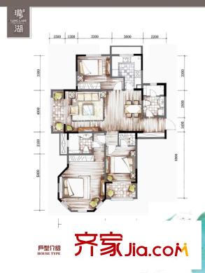 德馨平方米湖C4-10#、C13-14#、C18-19#、D7-8#3D戶型 3室2廳2衛(wèi)1廚