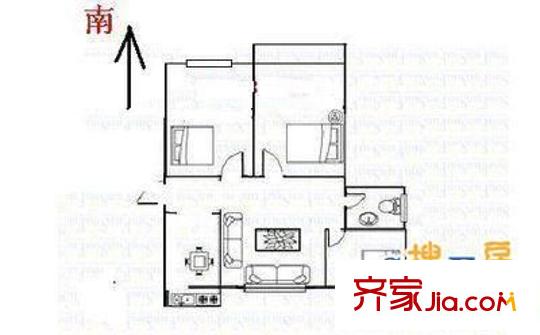 水總宿舍 3室 戶型圖