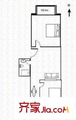 化纖所小區(qū) 2室 戶型圖