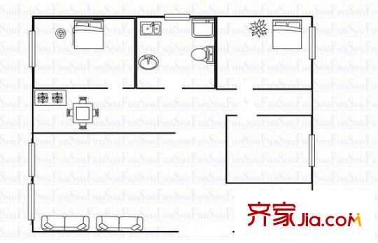 化纖所小區(qū) 3室 戶型圖