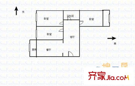桃園新居 3室 戶型圖