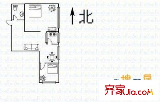 佳境花園 2室 戶型圖