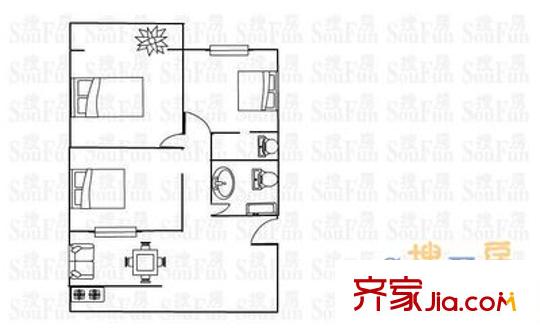 汽貿(mào)小區(qū) 3室 戶型圖