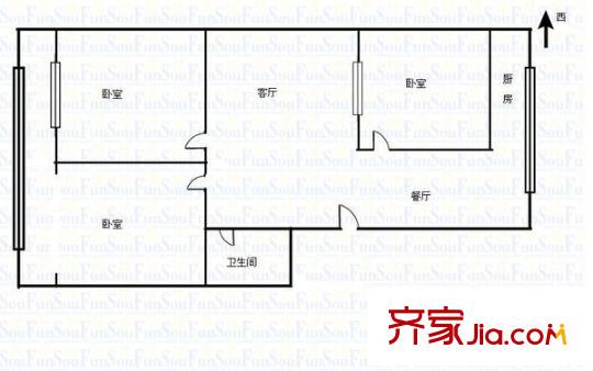 汽貿(mào)小區(qū) 2室 戶(hù)型圖