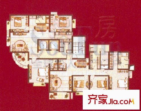 城市花園戶型圖3室2廳2衛(wèi)