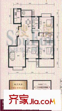 城市花園戶型圖6－1戶型 3室2廳2衛(wèi)