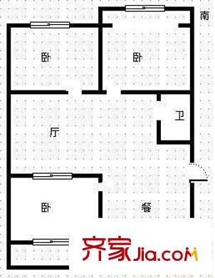 桃園四巷水利設(shè)計院宿舍 3室 戶型圖