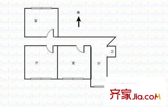 桃園四巷水利設(shè)計院宿舍 2室 戶型圖
