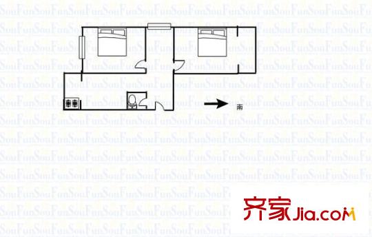 桃園四巷水利設計院宿舍 2室 戶型圖