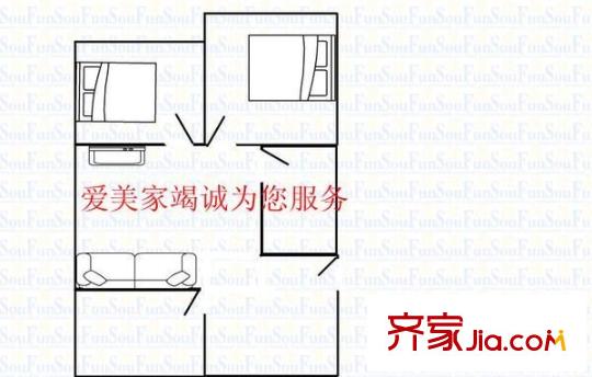 太原剛玉生活區(qū) 2室 戶型圖