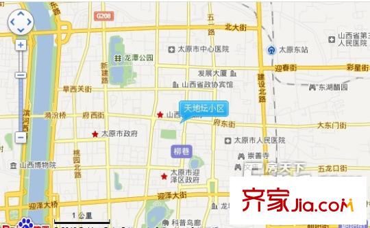 天地壇小區(qū)交通圖太原  