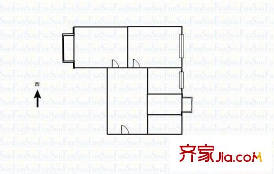 少管所宿舍 3室 戶型圖