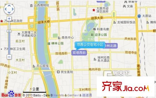 雙西公交住宅小區(qū)交通圖太原  