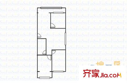 山大附中宿舍 3室 戶型圖