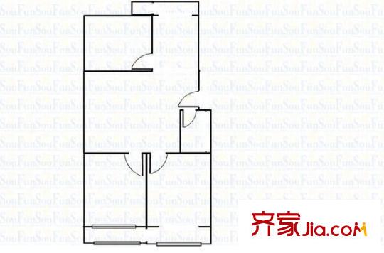 市五交化公司宿舍 2室 戶型圖