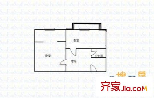 大唐世家玉河苑 2室 戶型圖