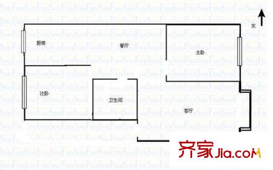 大唐世家玉河苑 2室 戶型圖