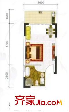 傳染病醫(yī)院家屬樓 2室 戶型圖