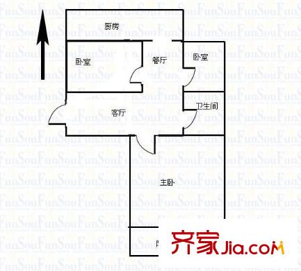 親賢街供電局宿舍 3室 戶型圖