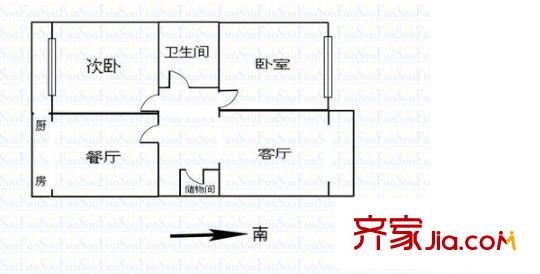 親賢街供電局宿舍 2室 戶型圖
