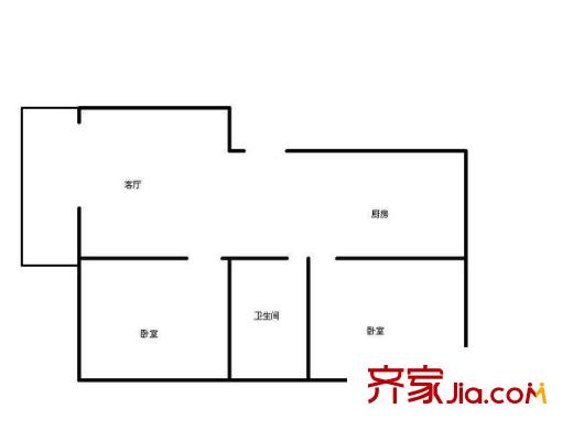 露澤園小區(qū)2室 戶型圖