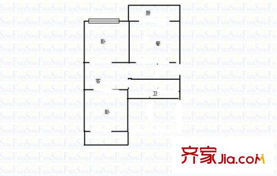 鯤鵬小區(qū) 2室 戶型圖