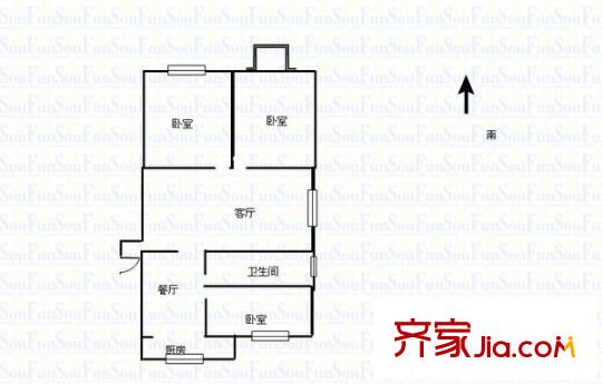 綠蔭小區(qū) 3室 戶型圖