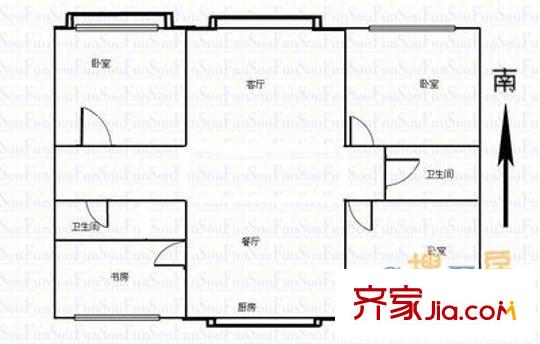 光學(xué)儀器廠宿舍 3室 戶(hù)型圖