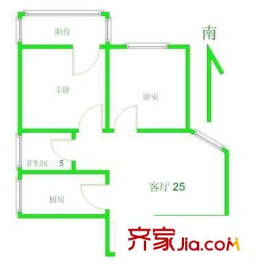 光學(xué)儀器廠宿舍 2室 戶型圖