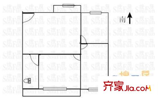 太師一附小宿舍 3室 戶型圖