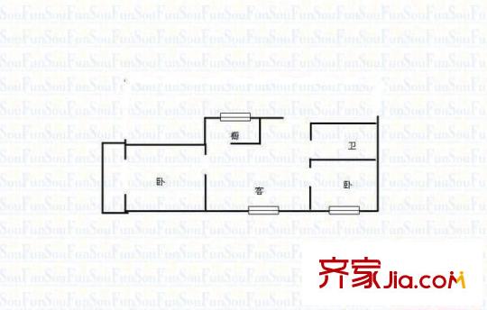 南內環(huán)小區(qū) 2室 戶型圖