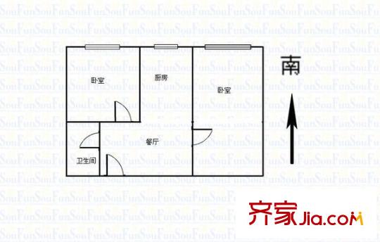 剛玉宿舍 1室 戶型圖