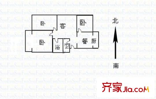 剛玉宿舍 3室 戶型圖