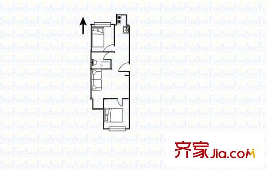 山汽小區(qū) 2室 戶型圖