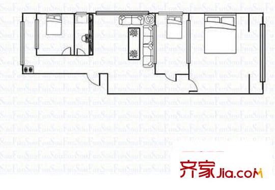 和風(fēng)小區(qū) 2室 戶型圖