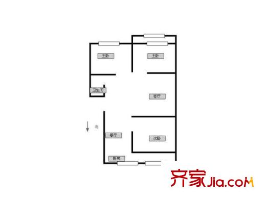 晉安西街美好家園 3室 戶型圖
