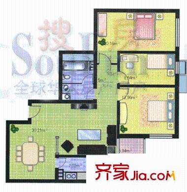 濱河小區(qū)戶型圖3室2廳