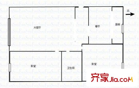 怡和熙園 2室 戶型圖
