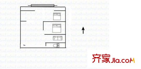 寶佳麗景 1室 戶型圖