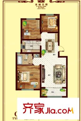 東城名郡C戶型 3室2廳1衛(wèi)1廚