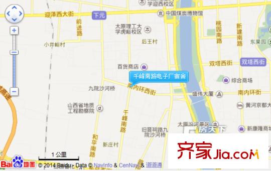 千峰南路電子廠宿舍交通圖太原  