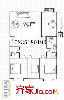 王府花園 3室 戶型圖