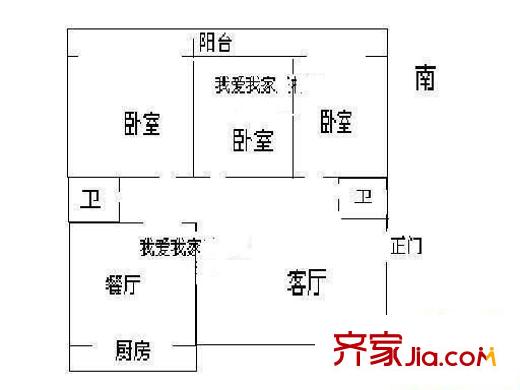 王府花園 3室 戶型圖