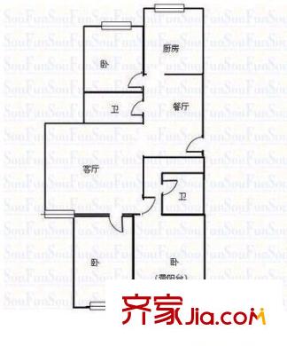 星河廣場(chǎng)小區(qū) 3室 戶型圖