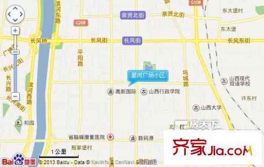 星河廣場(chǎng)小區(qū)交通圖太原  