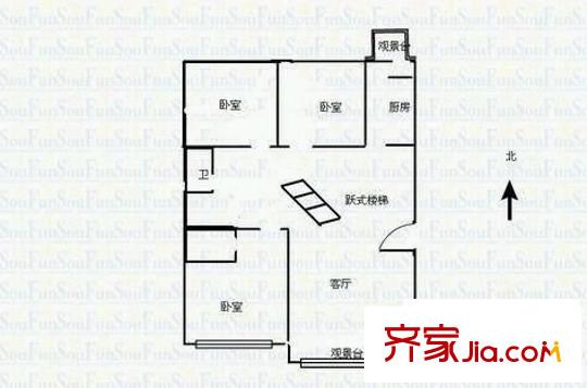 千禧學(xué)府苑 3室 戶型圖
