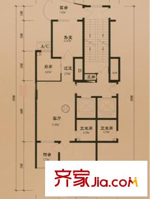 千禧學府苑戶型圖V戶型圖 2室2廳1衛(wèi)1廚