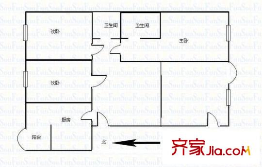 千禧學府苑 3室 戶型圖