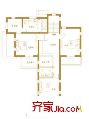 青建香根溫泉墅戶型圖17、22、26、36、61、65、68#B-戶型二層 3室2廳2衛(wèi)