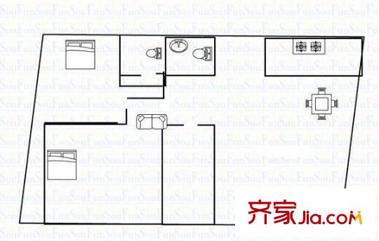 騰龍苑 2室 戶型圖